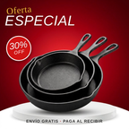 🔥 Cocina como un Chef | Combo x3 Sartenes de Hierro Fundido