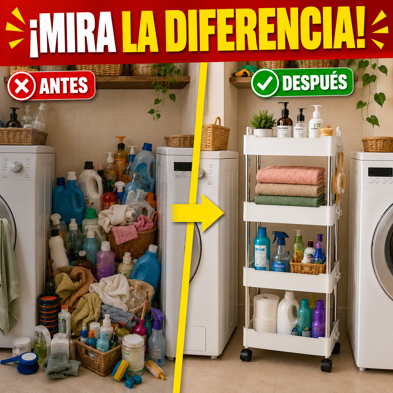 🛒 Carrito Organizador Multiusos de 4 Niveles con Ruedas | Cocina, Baño y Lavandería