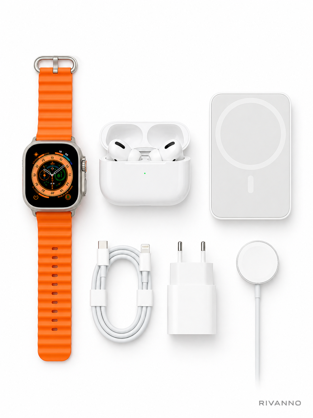 Combo 8 en 1 Ultra – Smartwatch + Audífonos Bluetooth + PowerBank⚡