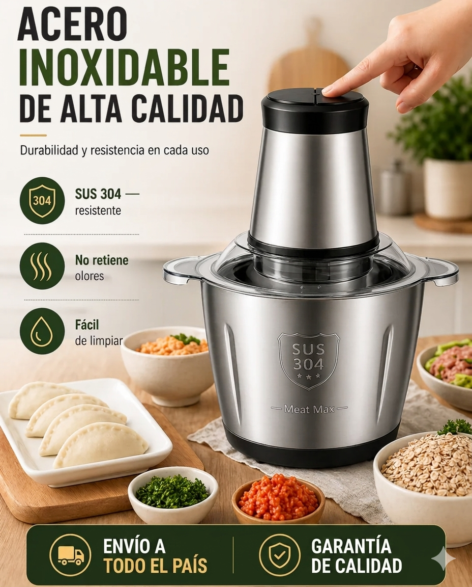 MOLINO PICADOR ELÉCTRICO ACERO INOXIDABLE 🔥2 LITROS🔥
