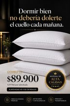 ✨ Set x3 Almohadas Premium Hoteleras 40×60 cm | Fibra Siliconada Antialérgica
