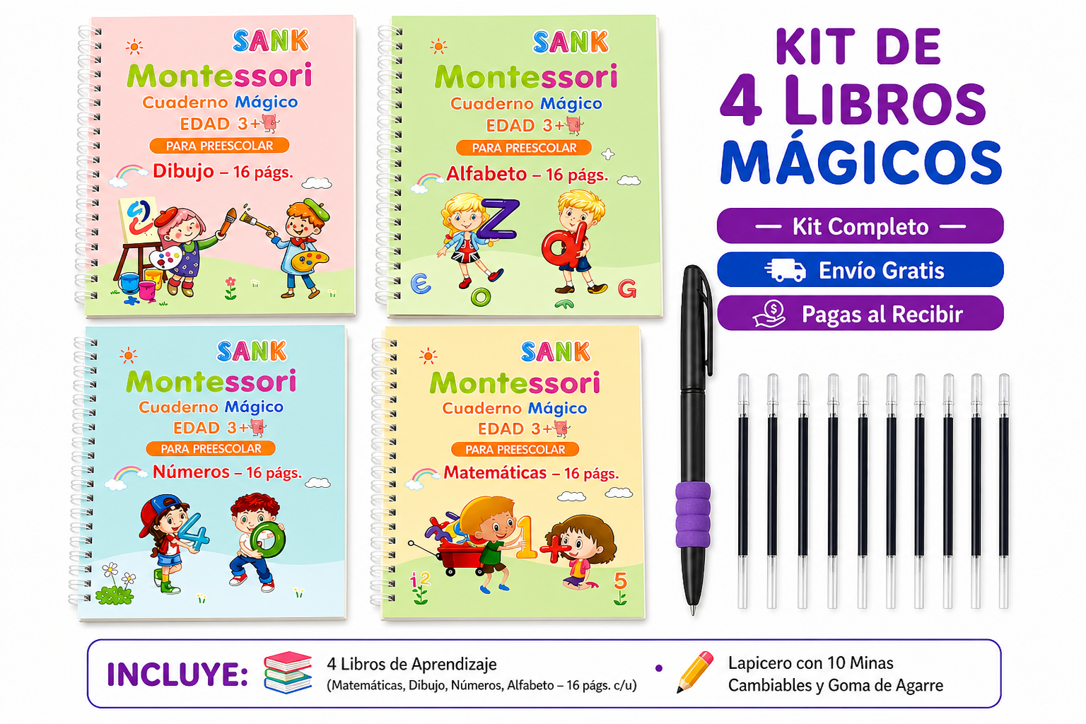 Kit Montessori Cuaderno Mágico 📖🖊️